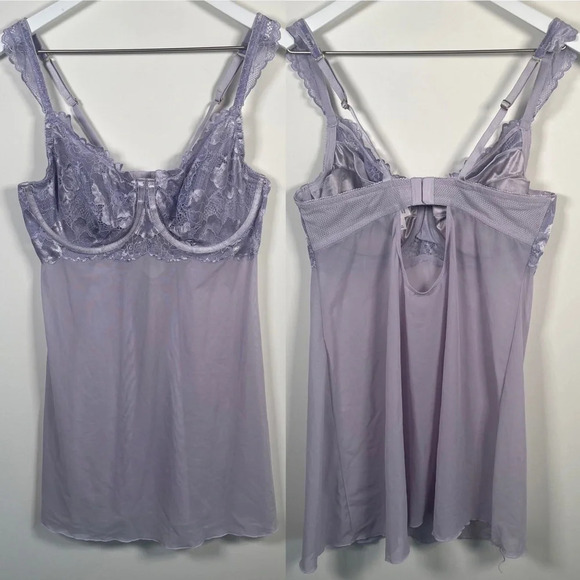 Auden lavender lace chemise/babydoll size large - Picture 1 of 8